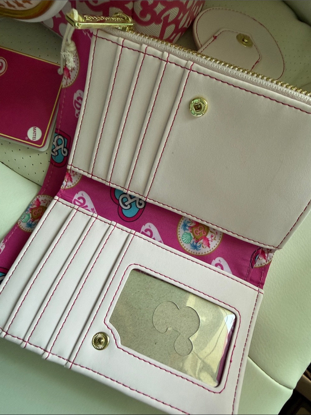 Loungefly Barbie Movie Pink Flamingo Pattern Mini Backpack & Wallet Set - Picture 2 of 3